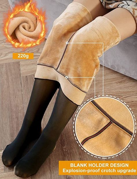 High Quality Materia: Winter Warm Tights double-layer design, stretchy fabric and fleece lined, the tights features high elasticity and high wear resistance, very comfortable to wear and long lasting.
Super Stretchy And Lightweight: The lining inside makes the leggings cozy and warm to wear, protecting you against chill wind. The translucent tights looks fashionable, perfect match with your dress, skirts, long sweater, boots, high heels, and more, perfect for cold winter. Fleece Lined Tights, Lined Tights, Thermal Leggings, Warm Leggings, Deep Skin, Tan Skin, Coffee Colour, Layers Design, High Waisted Leggings