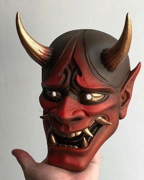 Mascara Hannya, Oni Maske, Oni Masks, Japanese Hannya Mask, Mascara Oni, Japanese Demon Mask, Japanese Oni Mask, Hannya Mask Tattoo, Samurai Tattoo Design