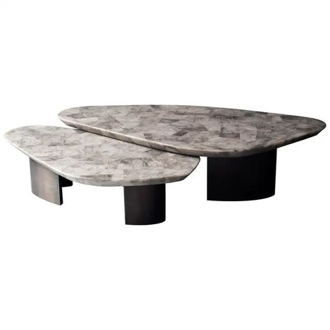 For Sale on 1stDibs - Set of 2 ledge coffee table by DeMuro Das Dimensions: W 162.2 x D 80.7 x H 39.4 cm W 126.6 x D 68 x H 32.9 cm Materials: Quartz (Smokey) - Leather (Random) Ruben Dario, Executive Table, Furniture Coffee Table, French Living Rooms, High End Furniture, Autocad Blocks, Low Coffee Table, Furniture Coffee Tables, Table Bases