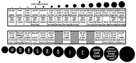 How Big Is 1.8 Inches | ... :Conversion Chart: Gauge, Fractional Inch, Decimal Inch, Millimeter Pretty Gauges, Ear Guages, Gauge Sizes, Piercing Ring, Piercing Ideas, Stretched Ears, Taking A Break, Conversion Chart, Jewelry Wholesale