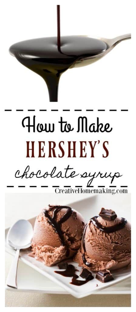 Hershey's Syrup Copycat Recipe - Creative Homemaking Hershey Chocolate Syrup Recipes, Diy Hershey Syrup, Hersheys Chocolate Syrup Recipes, Homemade Hershey Syrup, Hersheys Syrup Recipe, Homemade Hersheys Chocolate Syrup, Hershey Syrup Recipes, Hershey Chocolate Syrup, Chocolate Syrup Recipe