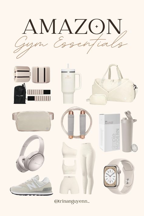 Gym Essentials Gym Must Haves Gym Amazon Products Workout Outfits Workout Shoes Blender Bottle Headset Jump Rope Workout Equipment Lululemon Stanley Cup Workout Bag Weights Apple Watch Gym Must Haves, Gym Must Haves For Women, Gym Essentials Woman, Gym Bag Essentials Women, Cross Body Fanny Pack, Gym Bag Essentials, Running Bag, Wet Dry Bag, Jump Rope Workout