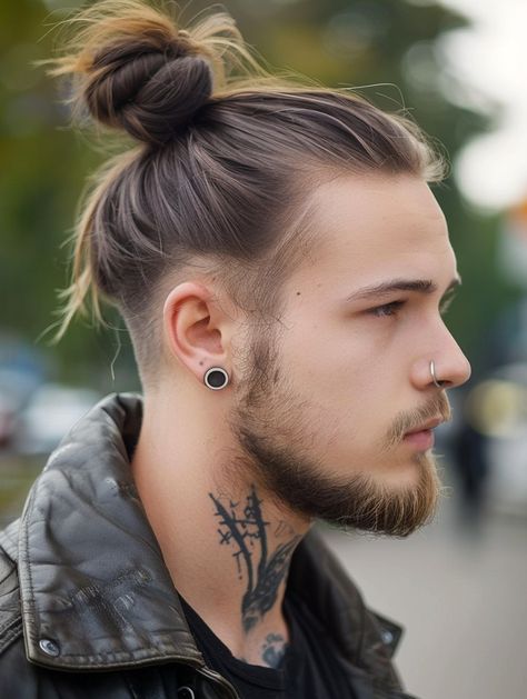 Mens Undercut Hairstyle, Wedding Buns, French Braids Men, Mens Long Hair Undercut, Man Bun Undercut, Edgy Undercut, Traditional Man, Man Bun Styles, Man Buns