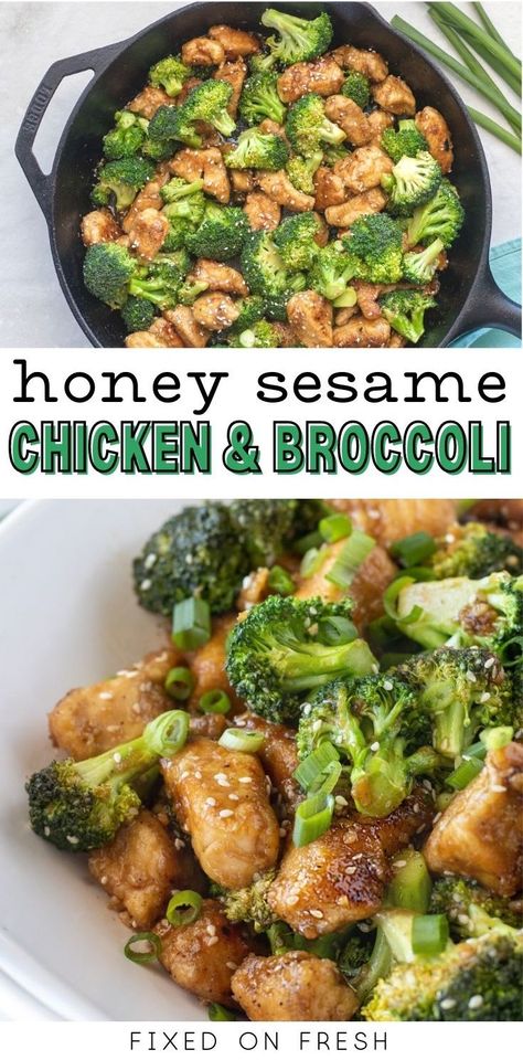 Chicken Sesame, Healthy Low Calorie Dinner, Broccoli Healthy, Honey Sesame Chicken, Plats Healthy, Broccoli Chicken, Honey Sesame, Healthy Low Calorie Meals, Low Calorie Dinners