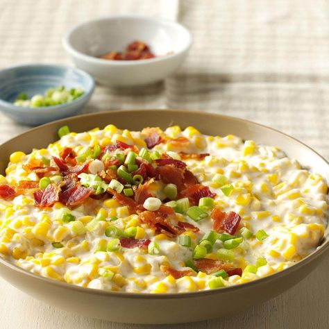 Slow Cooker Creamed Corn with Bacon Frozen Corn Recipes, Corn With Bacon, Corn Spoon Bread, Slow Cooker Creamed Corn, Spoon Bread, Creamed Corn, Corn Recipes, Potluck Recipes, Frozen Corn