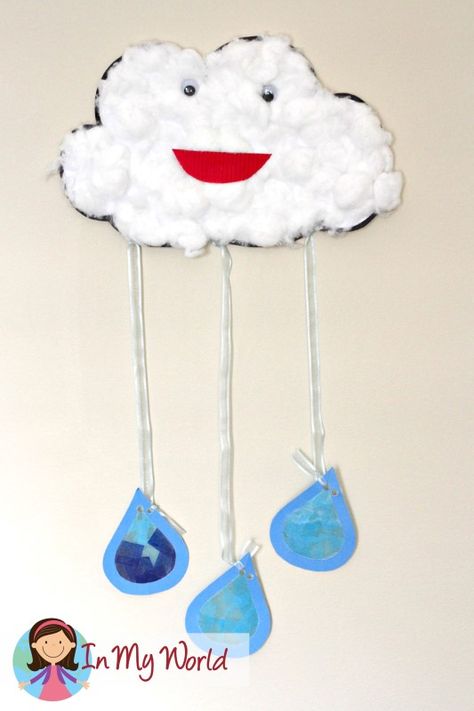 Sunday School Creation: Sky - In My World God Made Water Craft, God Made The Sky And Water Craft, Day 2 Creation Craft, Day 2 Of Creation, Preschool Weather, Cloud Craft, Weather Theme, Weather Cloud, Bible School Crafts