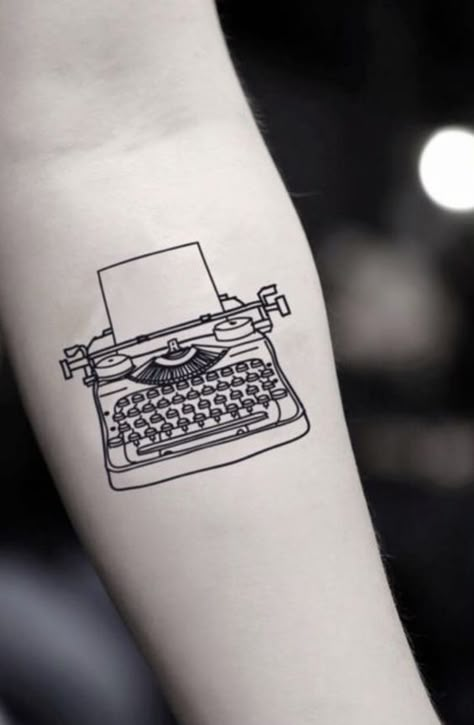 Fonts for tattoos #fontsfortattoos tattoo #tattoo tattoos #tattoos fonts #fonts font #font 7.808 Traditional Typewriter Tattoo, Tattoo Writers Ideas, Journalist Tattoo Ideas, Type Writer Tattoos, Typewriter Tattoo Minimalist, Journalist Tattoo, Journalism Tattoo, Film Roll Tattoo, Tattoos For Writers