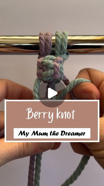 Michelle | Macrame Trainer & Creator on Instagram: "How to tie a berry knot:

1. Leaving a small gap at the top, tie 3 square knots in a vertical column (sinnet).
2. Take the 2 filler cords (the cords in the middle) and thread them through the hole just above the first square knot.
3. Pull the 2 filler cords all the way through until the square knots form a ball or berry shape.
4. Secure the knot by tying one final square knot.

The berry knot is one of the knots featured in the Macrame Knot Guide: A digital product to help you express your own creativity in macrame projects while feeling supported with the building blocks to get started 😊

Comment “knot guide” to receive a DM with the link to the product page

#berryknot 
#macrameknots 
#learningmacrame 
#diymacrame 
#macramehowto 
#diyt Macrame Balls, Knots Guide, Square Knot, Macrame Knot, Macrame Knots, Macrame Projects, Macrame Diy, Macrame Patterns, Building Blocks