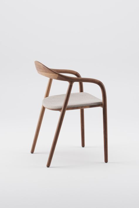 Loose Furniture Design, Dining Chair Scandinavian, Modern Wood Chair Design, Japandi Dining Chairs, Japandi Chair, Neva Chair, Dining Chair With Armrest, Scandinavian Dining Chair, Modern Wood Chair