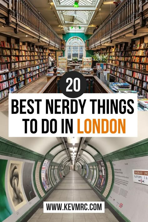 Searching for the best nerdy things to in London? Here are the 20 best geeky things you could do in London whether you're a tourist or a local, all shared by a true Londonner. From hidden gems to bookstore tours and board games hangouts, you'll find what you need in this post. unique things to do in london | unusual things to do in london | fun things to do in london #london Cool Places To Go In London, Unusual Things To Do In London, London Fun Things To Do, Things To Do In The Uk, Best Things To Do In London, Things To Do In London England, Unique Things To Do In London, Fun Things To Do In London, London Things To Do