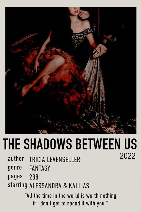 Shadows Between Us Aesthetic, The Shadows Between Us Aesthetic, The Shadows Between Us Fanart, Alessandra Core, Book Polaroid Poster, Bookish Posters, The Shadows Between Us, Tricia Levenseller, Heartless Book