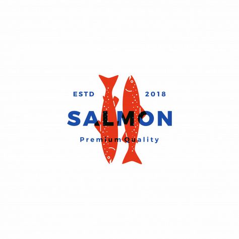 Salmon fish logo seafood label badge vector sticker download Premium Vector Plakat Design Inspiration, Logo Generator, Inspiration Logo Design, Vintage Logos, Food Logo Design, Salmon Fish, Restaurant Logo, Fish Logo, 카드 디자인