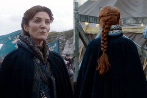 50 of the Greatest Braids From Game of Thrones - The Cut Game Of Thrones Braids, Catlyn Stark, Sansa Stark Hair, Aria Hair, Braid Game, Catelyn Stark, I Like Your Hair, Seven Kingdoms, Wavy Hair Care