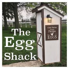 The Egg Shack Sell eggs 24/7 Honor system selling eggs Farm Fresh Eggs Stand, Fresh Eggs Sign Diy, Chicken Egg Stand Ideas, Honor System Egg Stand, Eggs For Sale Stand, Egg Stand Roadside Diy, Roadside Stand Ideas, Egg Selling Stand, Honor System Farm Stand