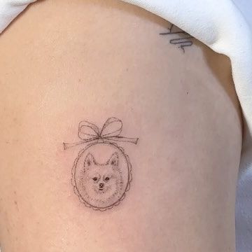 〰️ Ten 〰️ on Instagram: "few of my lovely dog pendant tattoos for you! 🐶🌷 I need a pendant of my kitty 🐈" Dog Face Tattoo Simple, Colored Dog Tattoo, Minnie Bow Tattoo, Vintage Color Tattoo, Dog Mini Tattoo, Dog Memorial Tattoos Aesthetic, Korean Dog Tattoo, Tattoos For Your Pets, Poodle Moth Tattoo