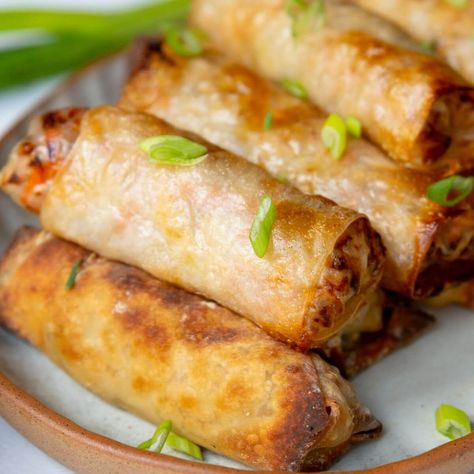 Healthful Blondie Air Fryer Spring Rolls, Keto Air Fryer Chicken Tenders, Air Fryer Spring Rolls, Keto Air Fryer Chicken, Rice Paper Spring Rolls, Air Fryer Chicken Tenders, Chicken Spring Rolls, Spring Roll Recipe, Dinner Side Dishes