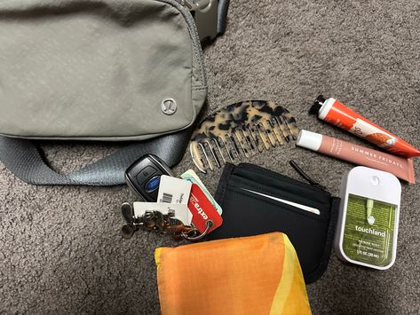 What’s In My Bag: Lululemon Everywhere Belt Bag 1L What’s In My Belt Bag, Lululemon Belt Bag, Lululemon Everywhere Belt Bag, Everywhere Belt Bag, When I Go, In My Bag, Spin Class, Sage Color, Summer Fridays