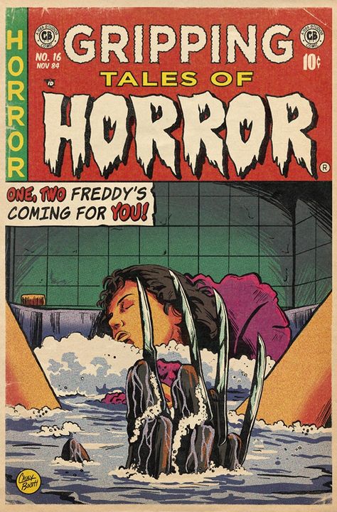 Horror Comic Cover, Vintage Horror Comic, Horror Comic Book, Horror Comic, Comic Cover, A Nightmare On Elm Street, Text Pins, Horror Show, Horror Comics