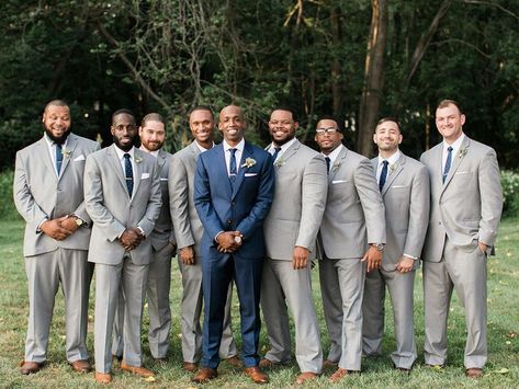 Light Gray Groomsmen Suits, Gray Groomsmen, Groom And Groomsmen Outfits, Navy Blue Groom, Gray Groomsmen Suits, Blue Groomsmen, Navy Groom, Groom Suit Grey, Wedding Groomsmen Attire