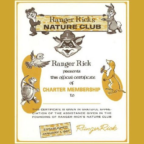 Here’s a fun blast from the past! It’s an official certificate of charter membership to Ranger Rick's Nature Club from our very first issue in January 1967! #ThrowbackThursday #TBT #ThrowbackThursdays #TBThursday #TBThursdays #Throwback #RangerRick #VintageRangerRick #NatureClub #blastfromthepast Ranger Rick Magazine, Saskatchewan Roughriders, Indiana Jones Raiders Of The Lost Ark Poster, American Myths (urban Legends), Akal Takht Sahib 1984, Throwback Thursday, The Past