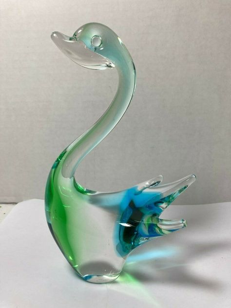 Vintage CHALET CANADA BOUTIQUE ART GLASS 8.5” Large glass Swan figure Buy And Sell, Glass Art, Collectibles, Boutique, Glass