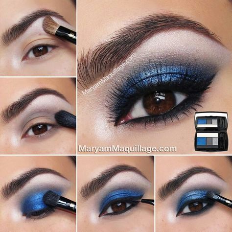 Eye makeup #smokeye ALL ABOUT A COLOR SMOKEY EYE @platinumpj Machiaj Smokey Eyes, Mac Make Up, Summer Eye Makeup, Blue Smokey Eye, Alat Makeup, Make Up Tutorials, Makeup Tip, Smink Inspiration, Makijaż Smokey Eye