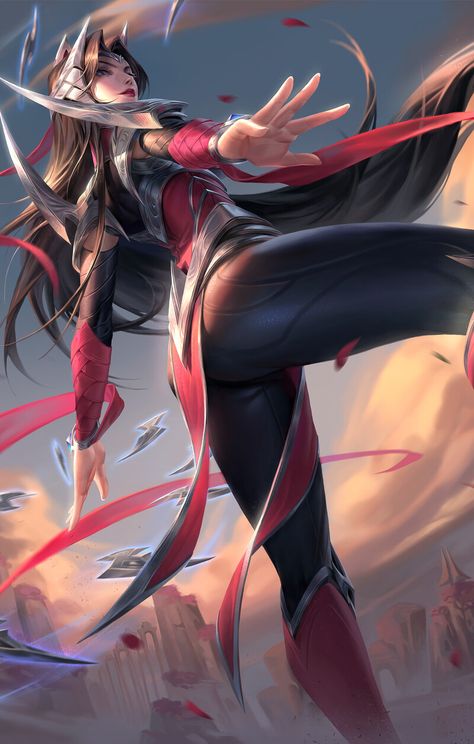 ArtStation - Irelia Ahri Wallpaper, Zed League Of Legends, Champions League Of Legends, Lol Champions, Ahri League, League Of Legends Characters, Lol League Of Legends, Arte Fantasy, Red Eyes