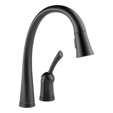 980T-RB-DST - Single Handle Pull-Down Kitchen Faucet with Touch2O® Technology Oil Rubbed Bronze Kitchen Faucet, Black Kitchen Faucet, Bronze Kitchen Faucet, Rubbed Bronze Kitchen, Touchless Kitchen Faucet, Bronze Pulls, Black Kitchen Faucets, Kitchen Pulls, Delta Faucets