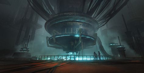 ArtStation - Old Factory, Max Varetsa Cyberpunk Factory, Alien Ruins, Factory Exterior, City Ruins, Dark Heresy, Fantasy Factory, Underground City, Underground Cities, Star Wars Rpg