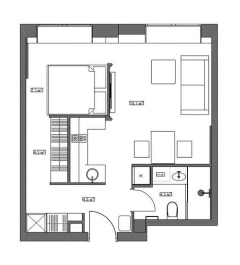 Sketch Plan, Interior Architecture Sketch, 3d Floor Plans, Apartment Floor Plan, Small Apartment Design, Apartment Floor Plans, Tiny House Floor Plans, Small House Design Plans, Apartment Layout