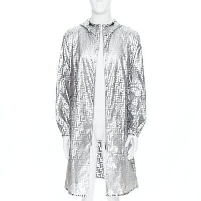 ad eBay - FENDI Nicki Minaj Prints On metallic silver FF Zucca monogram anorak coat L - Buy Now, click the link (eBay) Cocoon Jackets, Japanese Jacket, Lilac Grey, Cashmere Color, 2022 Fashion, Oversized Coat, Nicki Minaj, Sheer Fabrics, Blue Pattern