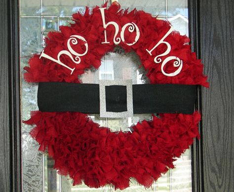 Santa Wreath Diy, Christmas Tulle Wreath, Fabric Santa, Summer Burlap Wreath, Burlap Wreath Diy, Tulle Wreath, Santa Suit, Christmas Foods, Santa Wreath