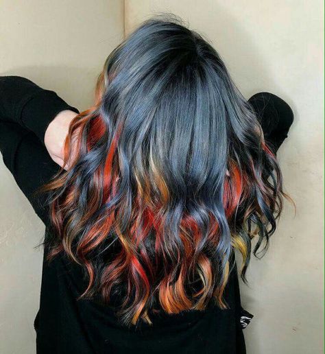 Underside coloring Kaleidoscope Hair, Ombre Blond, Rainbow Hair Color, Nails Purple, Fun Hair, Pinterest Hair, Bright Hair, Colored Hair, Dye My Hair