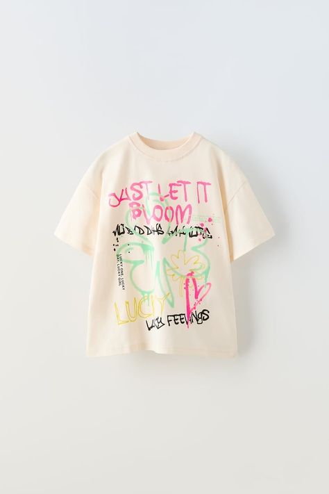 Neon Details, Zara T Shirt, Zara Crop Top, Zara Kids, Girls Prints, Girls Clothes, Zara United States, Apparel Design, Embroidered Shirt