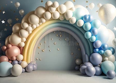 Balloon Digital Backgrounds, Easter Digital Backdrop, Spring Backdrop, Digital Photo Props Backgrounds Stock Illustration - Illustration of backgrounds, lighting: 271593029 Spring Backdrop, Rainbow Balloon Arch, Boho Backdrop, Baby Birthday Decorations, Cake Smash Backdrop, Party Hardy, Tom Pastel, Gender Reveals, Party Business