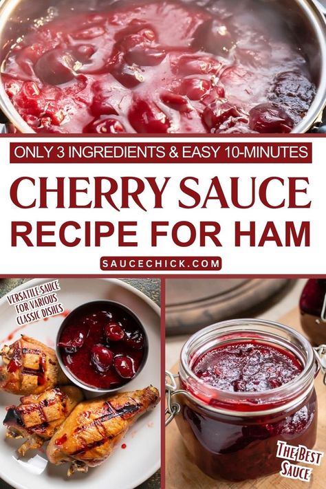 cherry sauce recipe Cherry Sauce For Ham, Sauce For Ham, Homemade Cherry Sauce, Cherry Sauce Recipe, Recipe For Ham, Ground Cherry, Cherry Sauce, Sweet Magic, How To Make Homemade