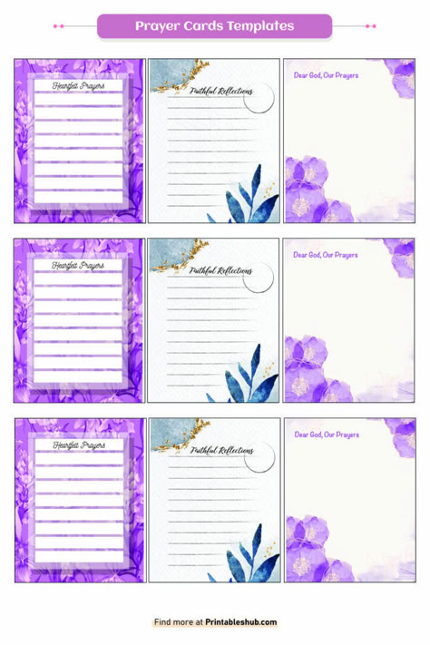 Blank Cards Design Free Printable, Free Prayer Printables, The Lord's Prayer Printable, Lord's Prayer Printable, Shaded Flowers, Blank Card Design, Blank Card Template, Prayer Cards Printable, Free Scripture Cards