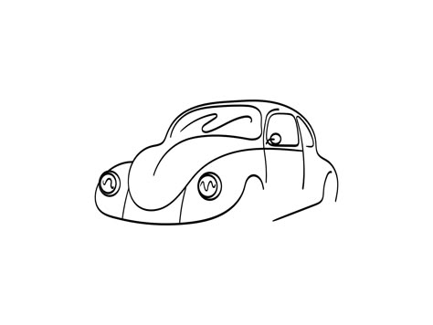 VW Beetle Lineart Logo Illustration by Murat Boğazkesenli on Dribbble Volkswagen Beetle Drawing Easy, Slug Bug Tattoo, Vw Beetle Tattoo Simple, Vw Beetle Tattoo Ideas, Beetle Car Tattoo, Volkswagen Bug Tattoo, Car Lineart, Volkswagen Beetle Tattoo, Vw Bug Drawing