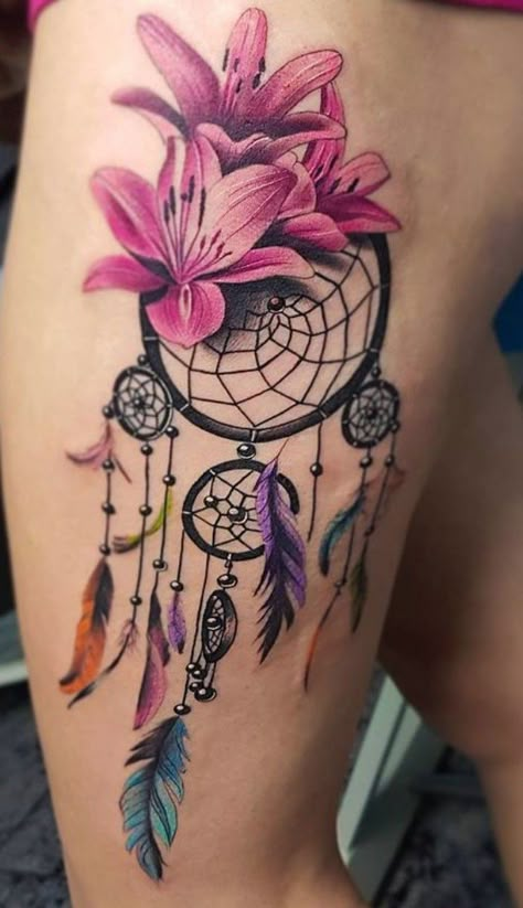 Atrapasueños Tattoo, Tatuaje Trash Polka, Tatuaje Cover Up, Infected Tattoo, Font Tato, Dream Catcher Tattoo Design, Dream Catcher Tattoo, Thigh Tattoos Women, Different Tattoos