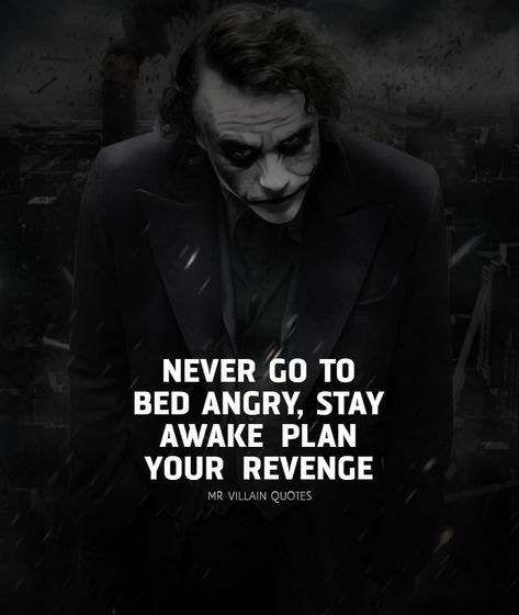 Comment "REVENGE" letter by letter if you agree with this post . . follow ( @mr_villain_quotes ) for more .  Like | Comment | share . .… Heath Ledger Joker Quotes, Joker Quote, Joker Joker, Realist Quotes, Harley Quinn Quotes, Villain Quote, Classy Quotes, Lion Wallpaper, Warrior Quotes