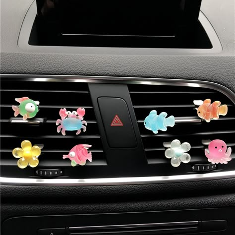 Colorful Crab Car Air Vent Clips, Ocean Animals Car Diffuser(Set of 2), Car Air Freshener,  Crystal Car Accessories, Car Decals for Women #CarMods Girly Car Accessories, Car Deco, Car Vent Clip, Cool Car Accessories, Girly Car, Car Essentials, Car Vent, Cute Car Accessories, Car Diffuser