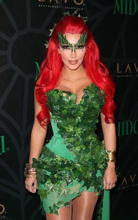 Kardashian Halloween Costume, Kim Kardashian Halloween, Geeky Halloween Costumes, Poison Ivy Halloween Costume, Poison Ivy Costume, Ivy Costume, Poison Ivy Cosplay, Poison Ivy Costumes, Halloween Photo