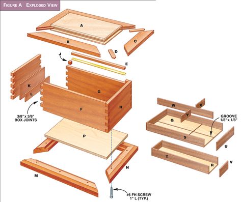 Wooden Box Plans, Wood Box Design, Woodworking Projects Gifts, Jewelry Box Plans, Wooden Box Designs, Jewelry Box Design, Wood Crafting Tools, Woodworking Box, Jewelry Box Diy