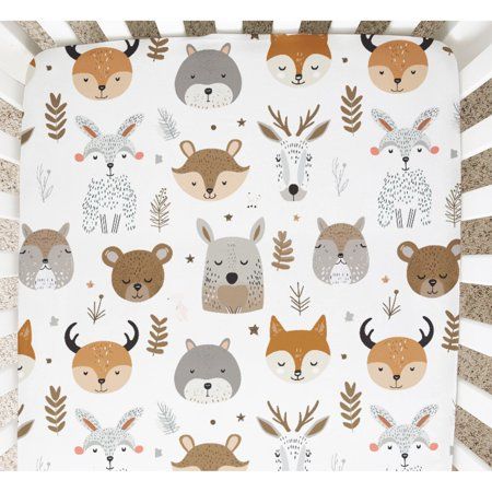 With this adorable and trendy patterns and colors, our unique woodland animals crib sheets add a of style and cuteness to your baby's nursery. The animals baby crib sheets are made of milky silky polyester, which is soft, comfortable, lightweight, breathable, stretchy and durable fabric. The size of crib sheets is 28''x 52'', suitable for standard cribs and infant mattresses. With elastic band surrounded can fit your mattress tightly, not loose and flat, double reinforcement, keep the crib sheet Hedgehog Nursery, Woodland Crib Bedding, Woodland Crib, Woodland Nursery Boy, Toddler Sheets, Baby Crib Bedding Sets, Safari Animals Nursery, Baby Crib Sheets, Baby Sheets