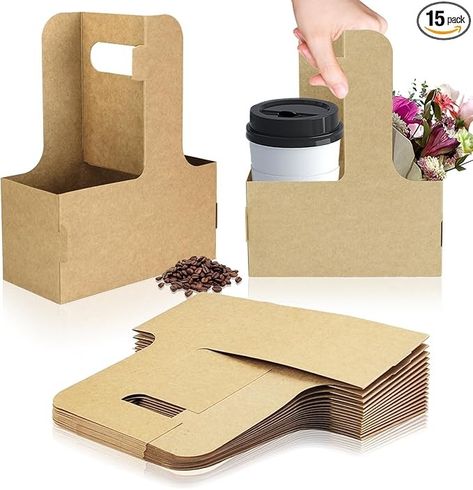 Amazon.com: 2 Cup Disposable Drink Carrier for Delivery with Handle,15 Count Kraft Paperboard Cup Holder,Cup Carriers for Hot or Cold Drinks,Coffee Carrier, Food Delivery,Take Out Cup Carriers (Brown, 15 PCs) : Industrial & Scientific Cafe Utensils, Coffee Cup Carrier, Coffee Carrier, Cup Carrier, Cup Packaging, Coffee Shop Coffee, Drink Carrier, Tea Holder, Country Bumpkin