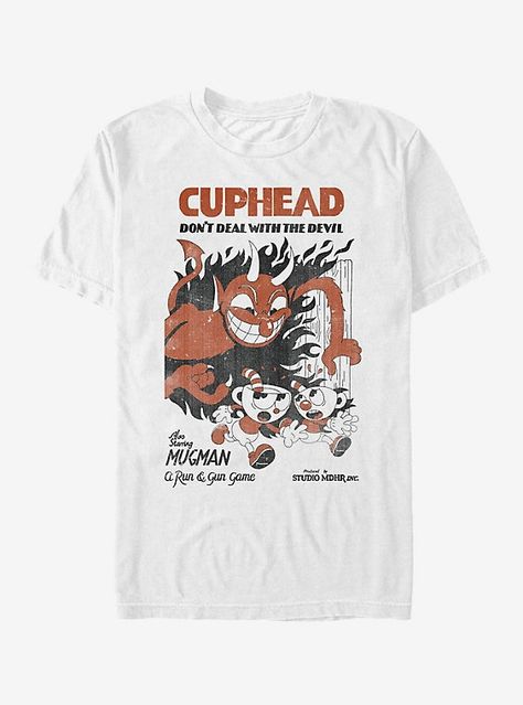 Mugman And Cuphead, Dr Wardrobe, Devil Halloween, Desain Buklet, Deal With The Devil, Down South, Slim Fit Shorts, Fashion Poster, Retro Tshirt