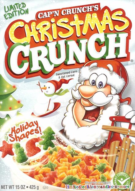 2009 Christmas Crunch Cereal Box Captain Crunch Cereal, Paper Squishies, 90s Food, American Sweets, Cap'n Crunch, Christmas Crunch, Cereal Packaging, Types Of Cereal, Capn Crunch