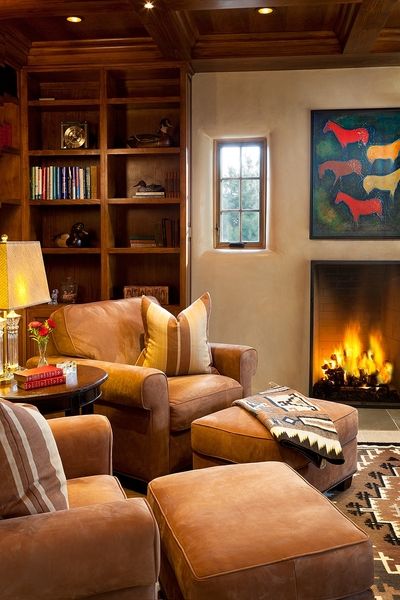 cozy living room Santa Fe Style Living Room, Santa Fe Home Decor, Santa Fe Living Room, Southwest Decor Living Room, Leaving Room Ideas, Western Living Room Furniture, Santa Fe Style Decor, Southwest Living Room, Adobe Style Homes