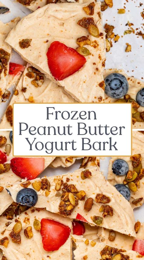 Myfitnesspal Recipes, Healthiest Nut Butter, Frozen Peanut Butter, Low Sugar Granola, Yogurt Bark Recipe, Frozen Yogurt Bites, 40 Aprons, Peanut Butter Yogurt, Frozen Yogurt Bark