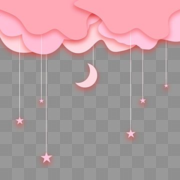 Clouds Png, Pink Heart Background, Pink Overlay, Clouds Pink, Moon Png, Paper Clouds, Star Png, Clouds And Stars, Cloud Pink